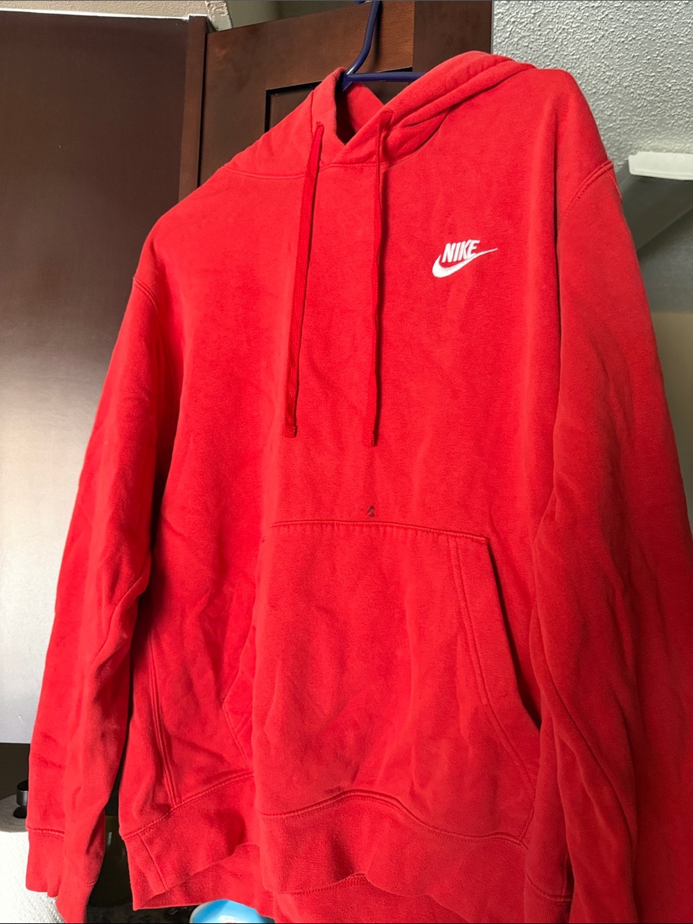 Nike Red Pullover Hoodie with White Swoosh